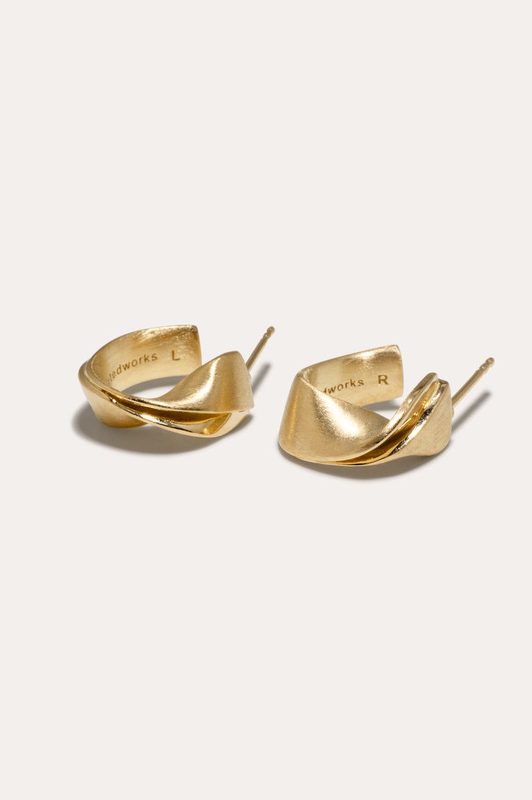 Plume - Boucles d'oreilles en Vermeil d'Or Recyclé