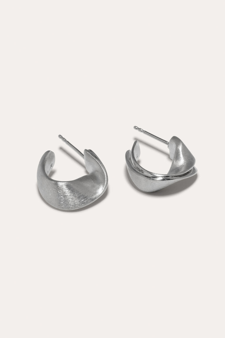 Plume - Platinum Plated Earrings