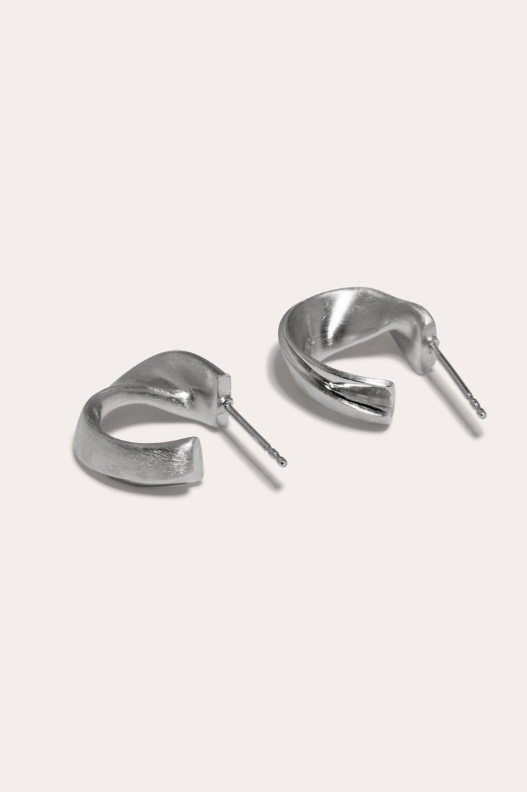 Plume - Platinum Plated Earrings