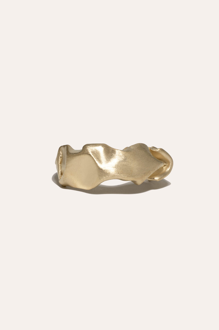 Bague en vermeil d'or recyclé "Notsobig" écrasée