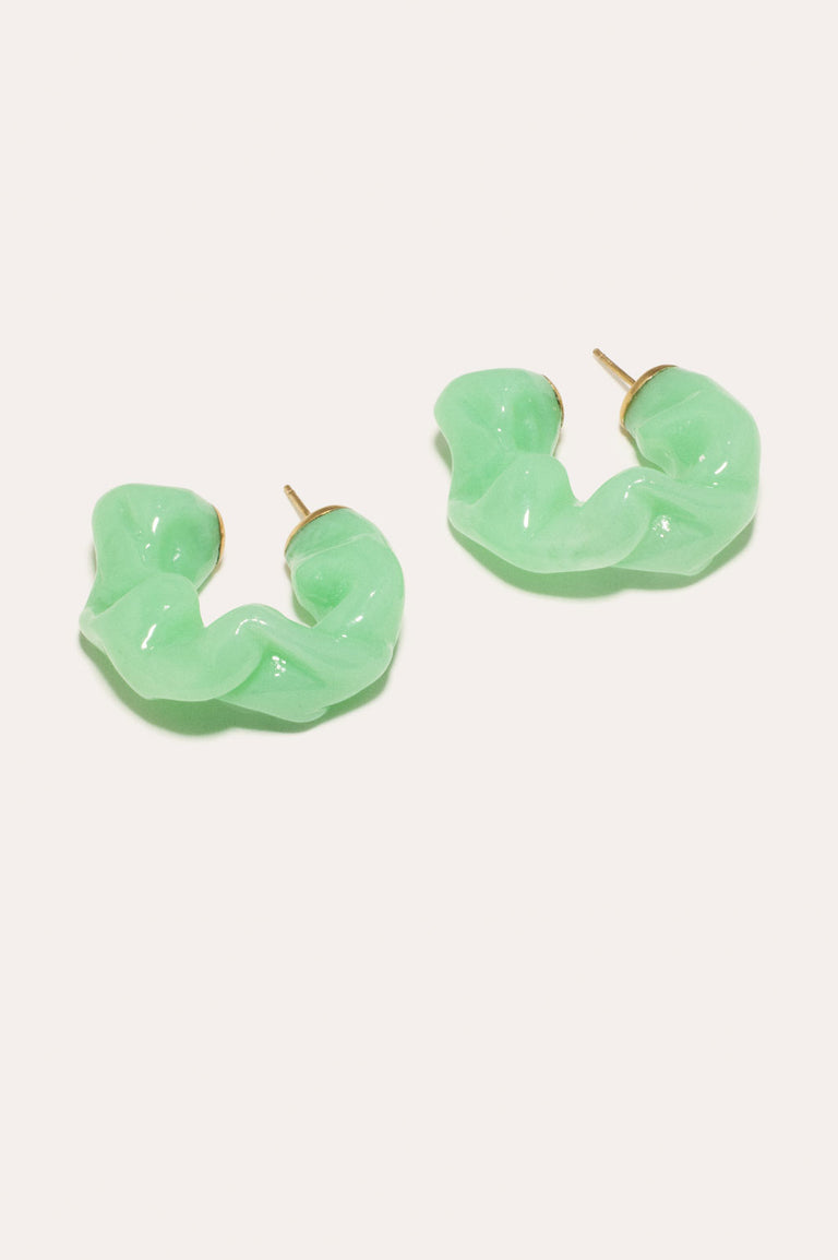 Ruffle - Jade Bio Resin and Gold Vermeil Earrings