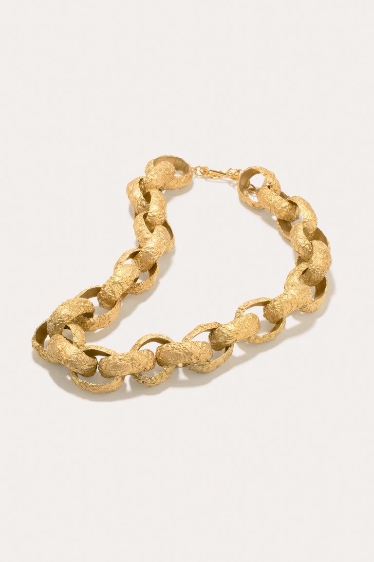 The Cave You Fear to Enter Holds The Treasure That You Seek -  Gold Plated Necklace