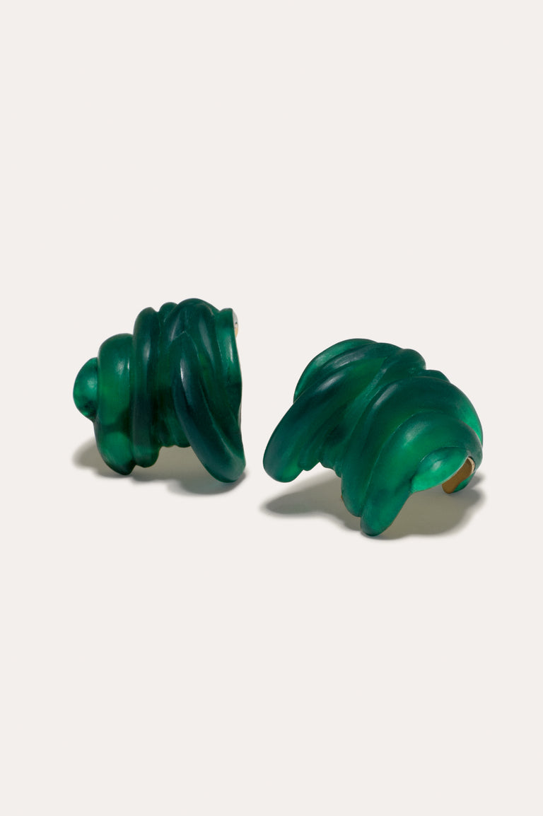 Clash - Green Bio Resin and Gold Vermeil Earrings