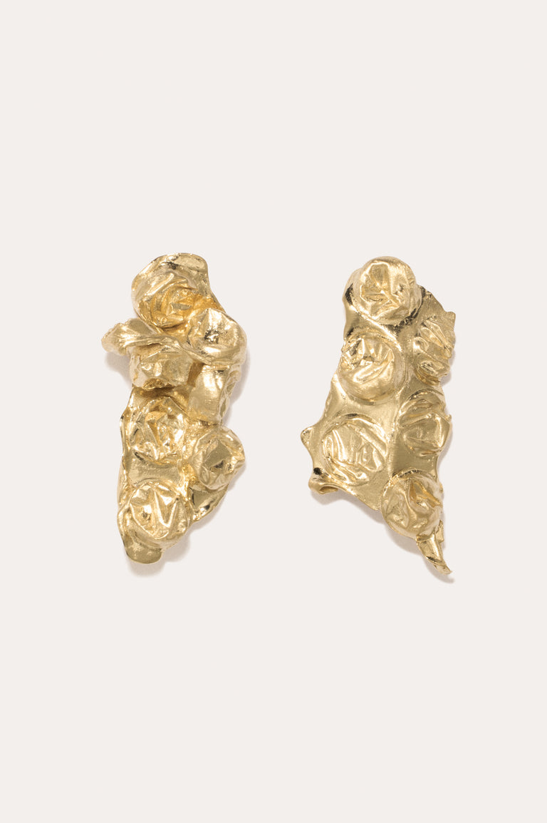 The Bit of Bubble Wrap That Got Stuck in the Vacuum - Recycled Gold Vermeil Earrings