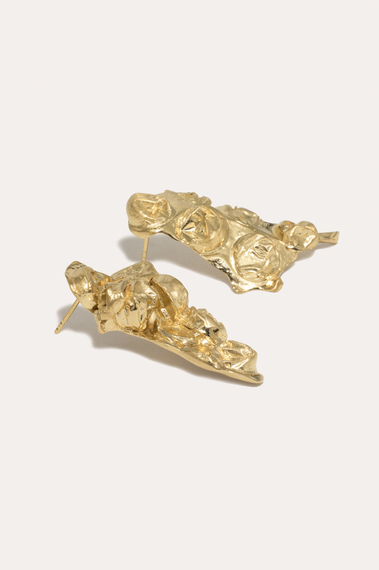 The Bit of Bubble Wrap That Got Stuck in the Vacuum - Recycled Gold Vermeil Earrings