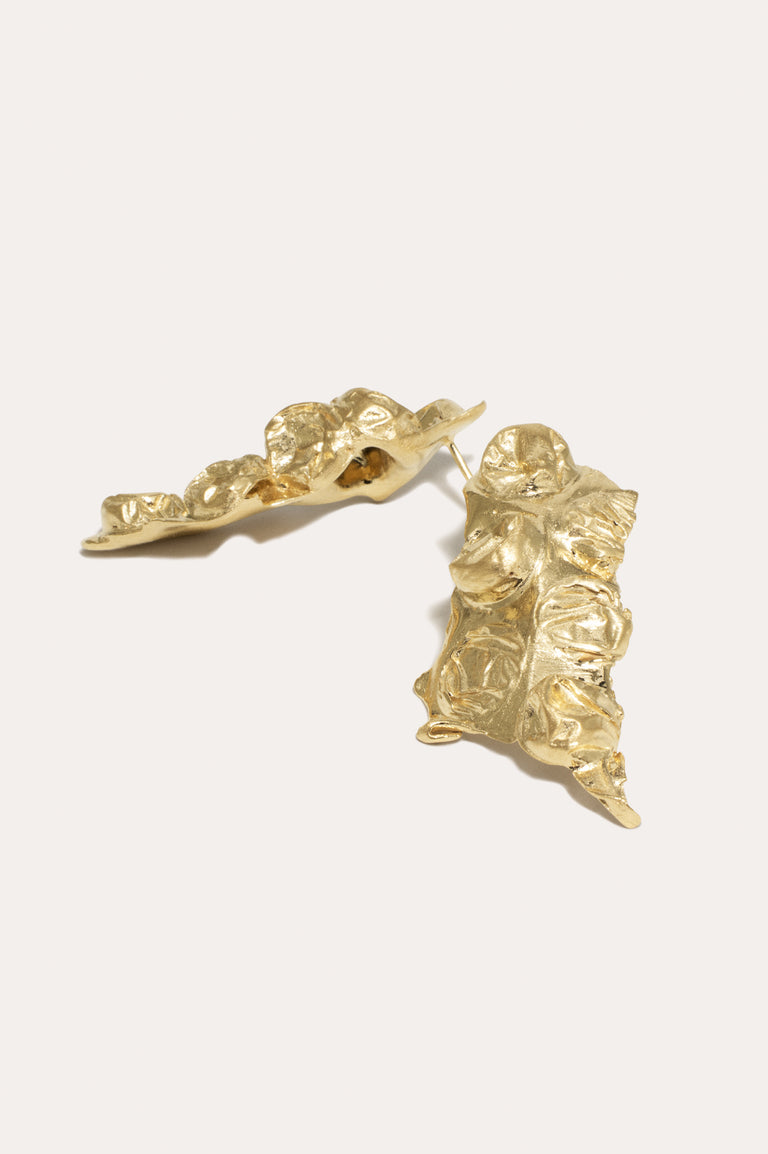 The Bit of Bubble Wrap That Got Stuck in the Vacuum - Recycled Gold Vermeil Earrings
