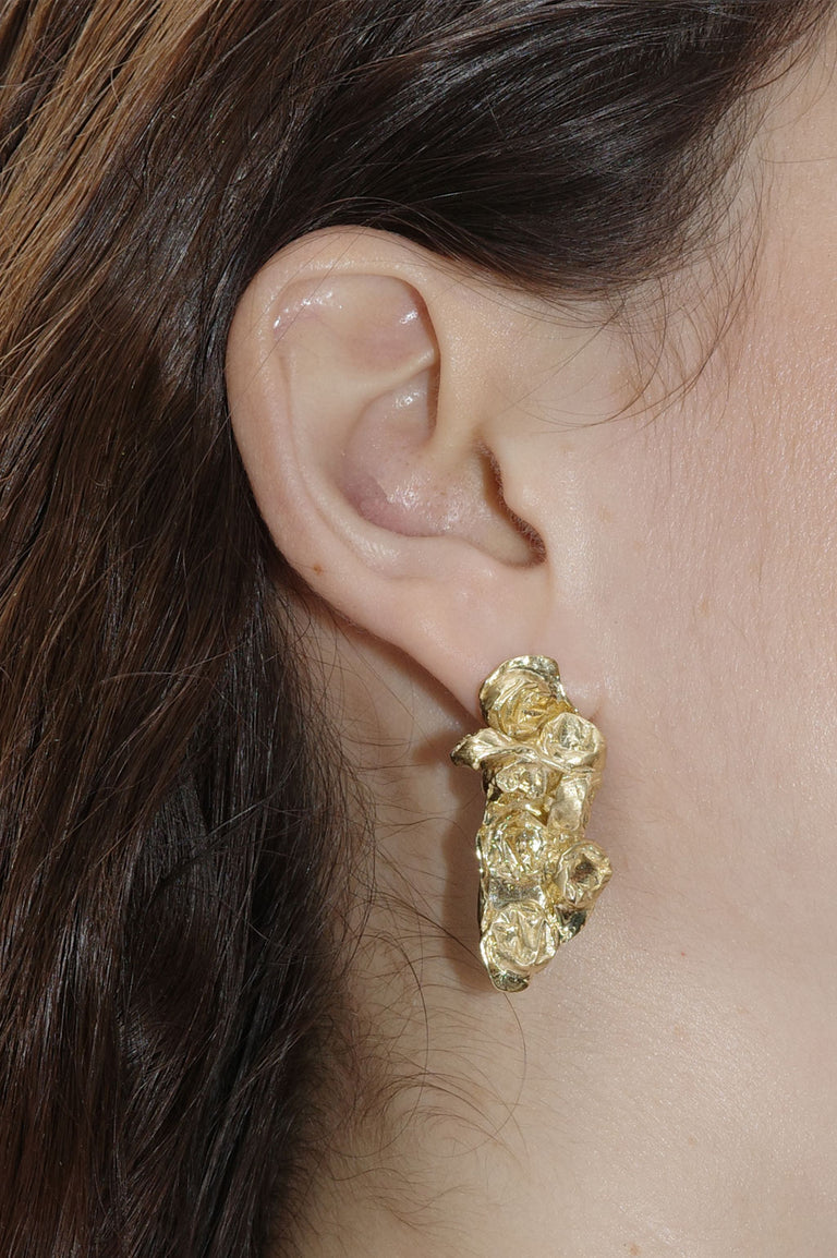 The Bit of Bubble Wrap That Got Stuck in the Vacuum - Recycled Gold Vermeil Earrings