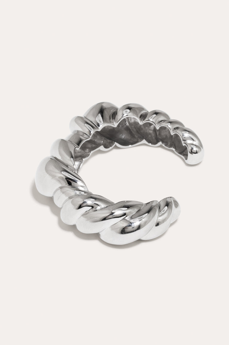 Meandering - Rhodium Plated Cuff