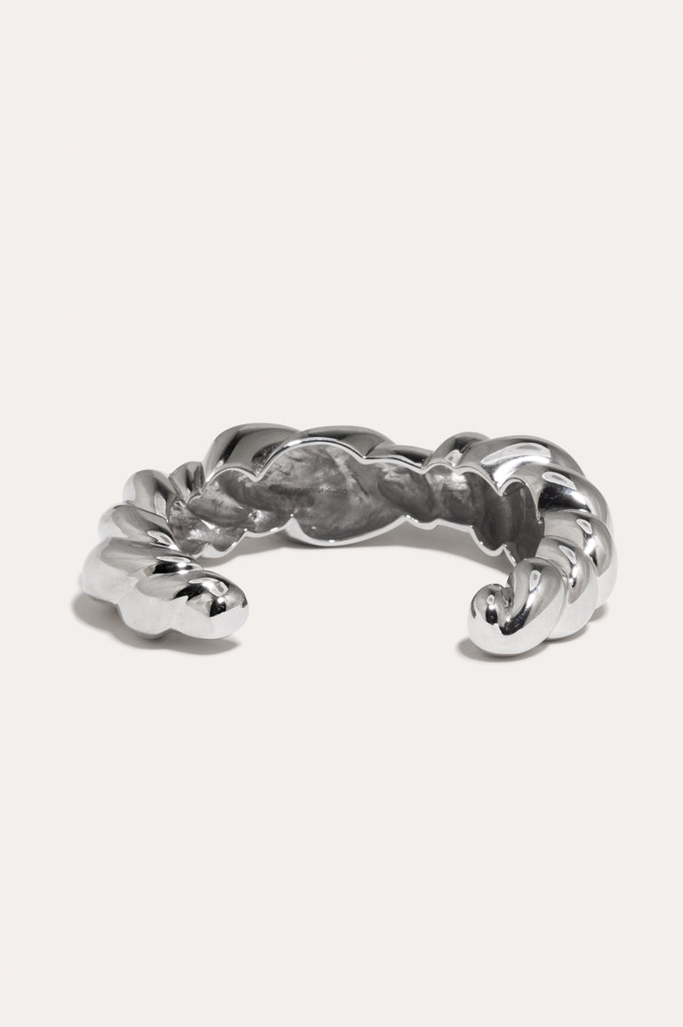 Meandering - Rhodium Plated Cuff