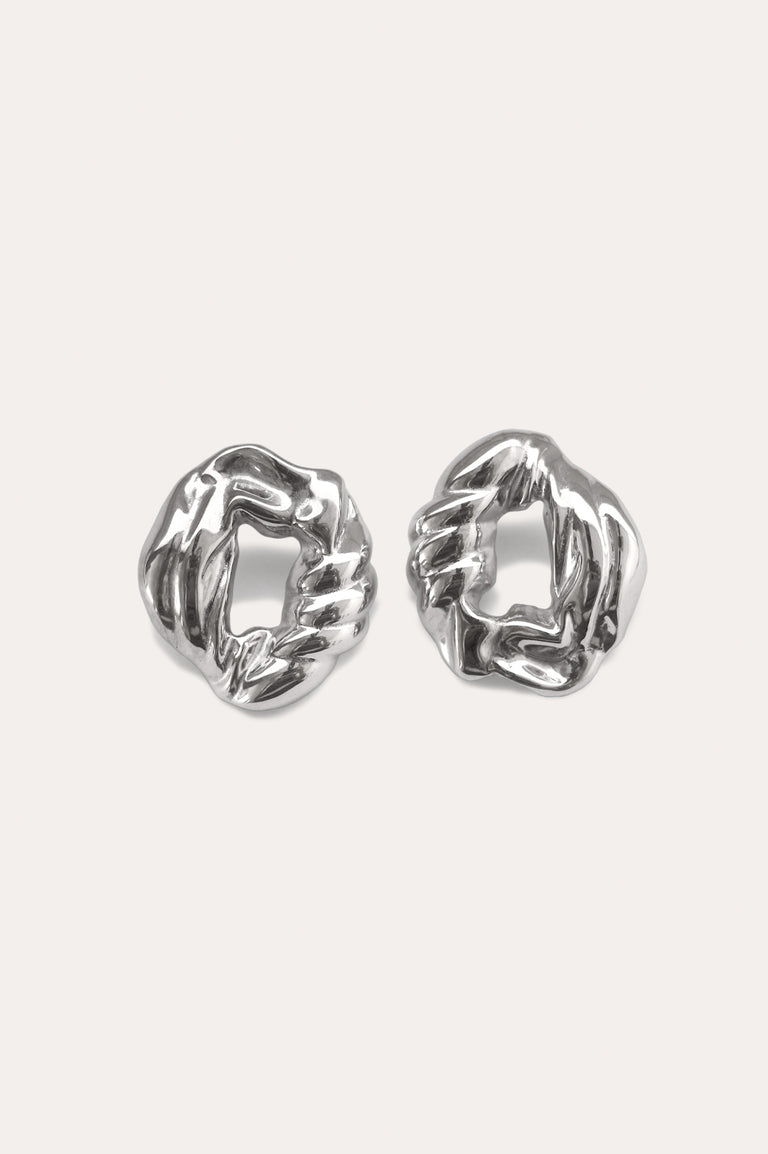 Destination Unknown - Rhodium Plated Earrings