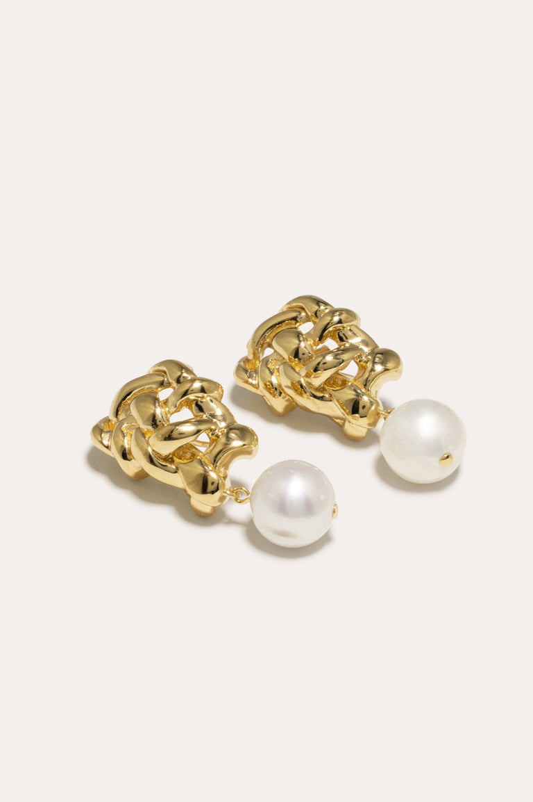 The Paths of Memory - Pearl and Gold Vermeil Earrings