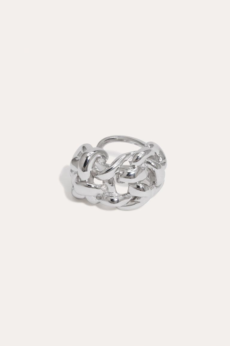 Woven - Recycled Silver Ear Cuff