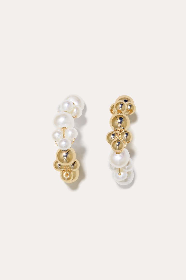 Every Cloud Has A Silver Lining - Pearl and Gold Vermeil Earrings