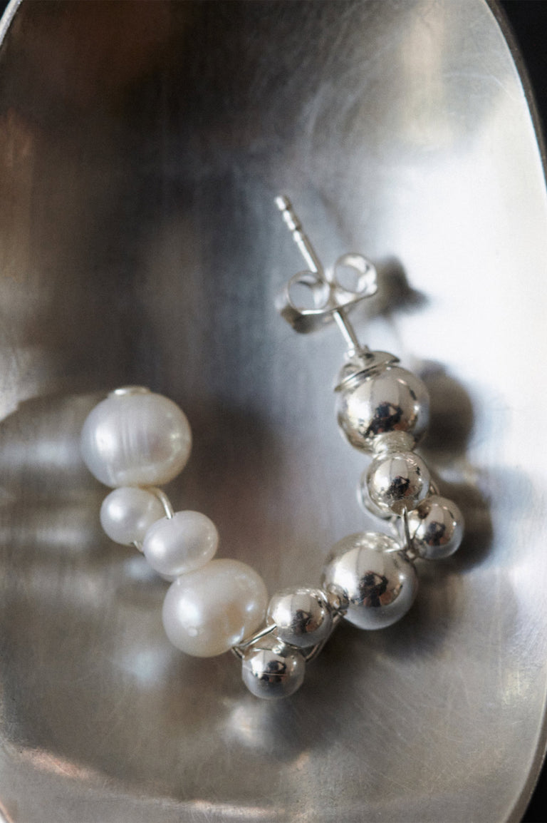 Every Cloud Has A Silver Lining - Pearl and Gold Vermeil Earrings