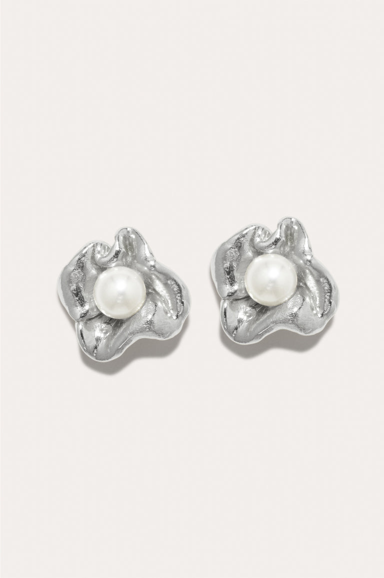 Unity - Pearl and Recycled Silver Earrings