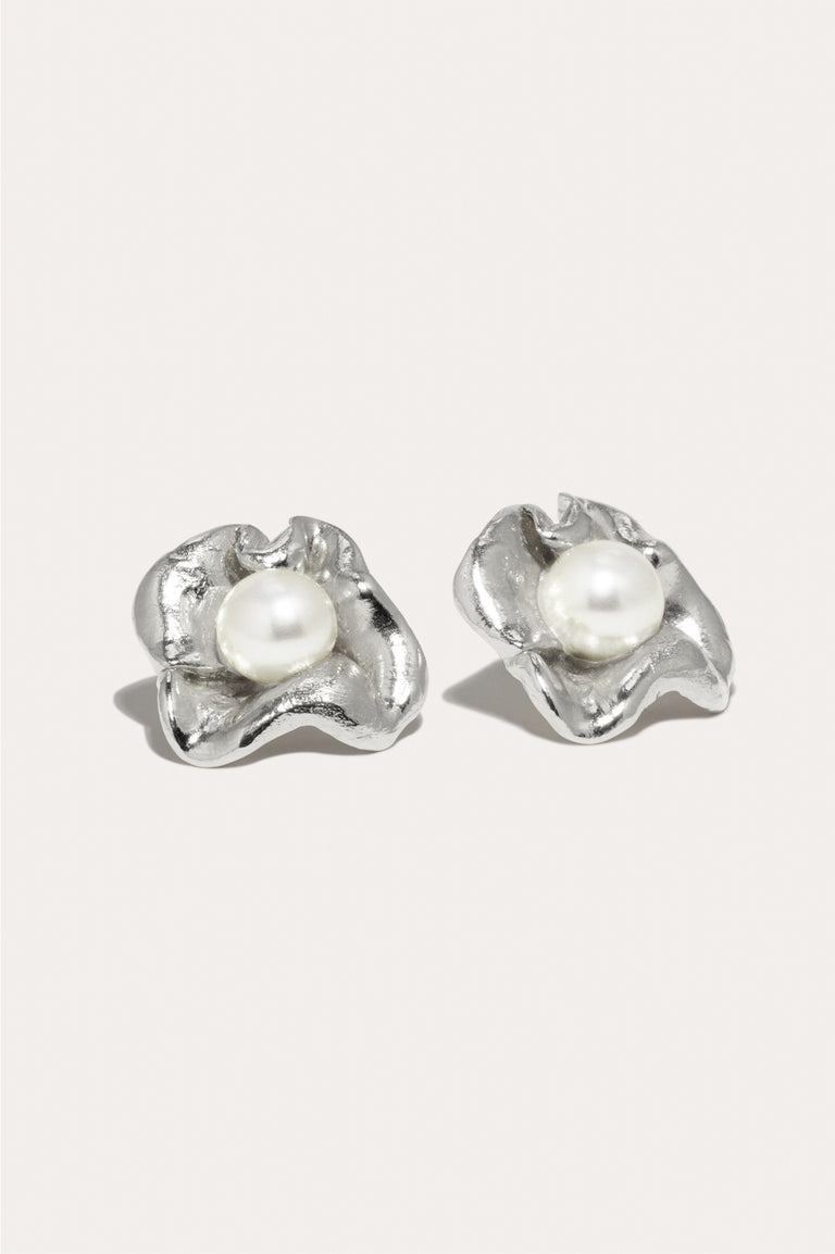 Dream Odyssey - Pearl and Recycled Silver Earrings