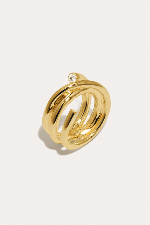 Bague Coil - Zircone et Vermeil en Or Recyclé