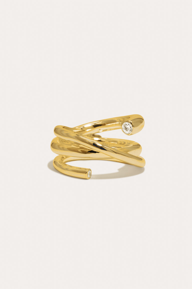 Coil - Zirconia and Recycled Gold Vermeil Ring
