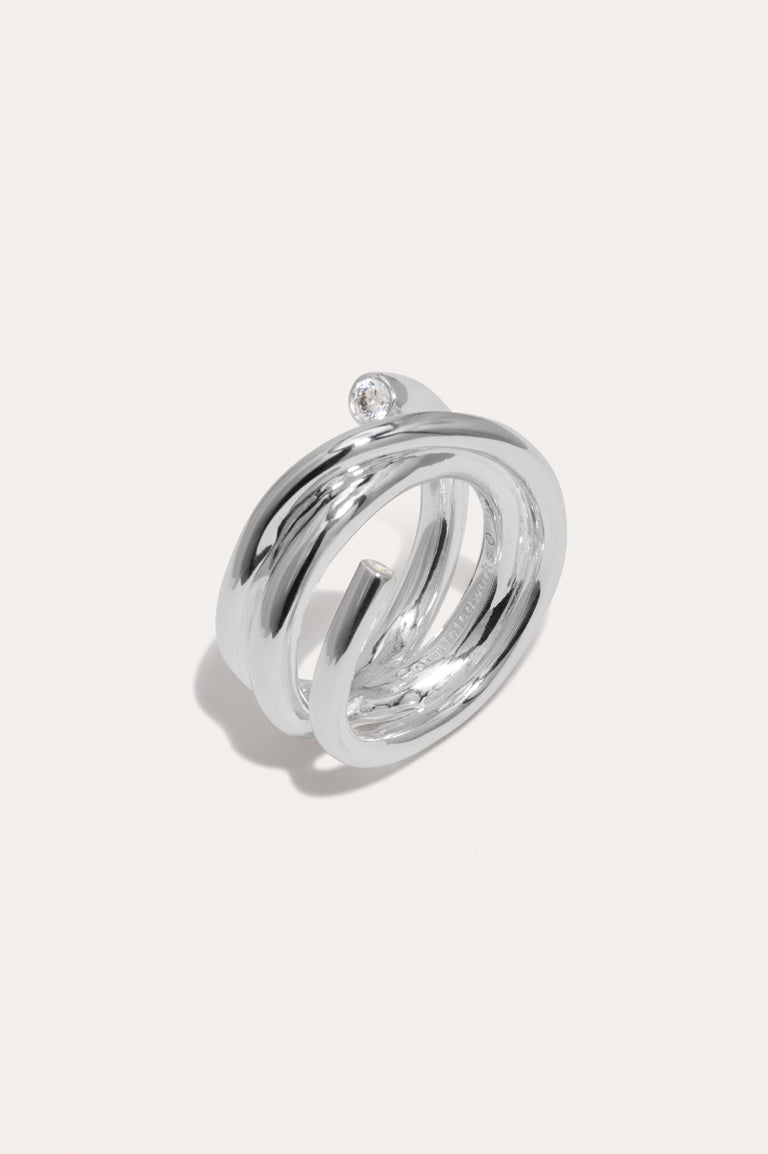 Bague Coil - Zircon et Argent recyclé