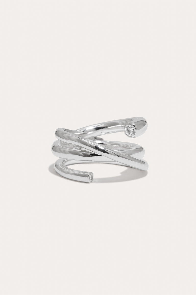 Bague Coil - Zircon et Argent recyclé