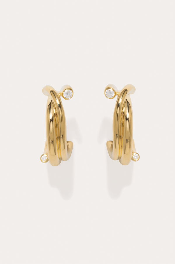 R2201 - Boucles d'oreilles en Zirconium et Vermeil en Or Recyclé