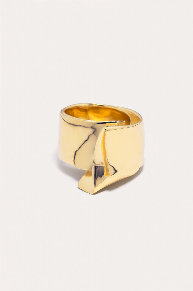 Enveloppe détrempée - Bague plaquée or