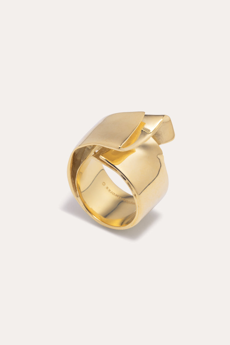 Enveloppe détrempée - Bague plaquée or