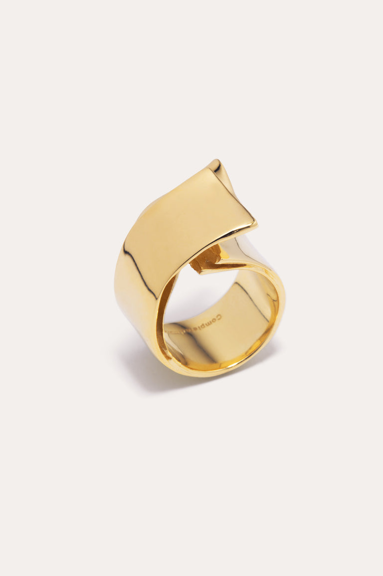 Enveloppe détrempée - Bague plaquée or