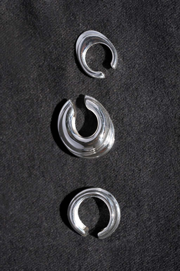 Est-ce captivant ? - Lot de 3 boucles d'oreilles manchette plaquées argent