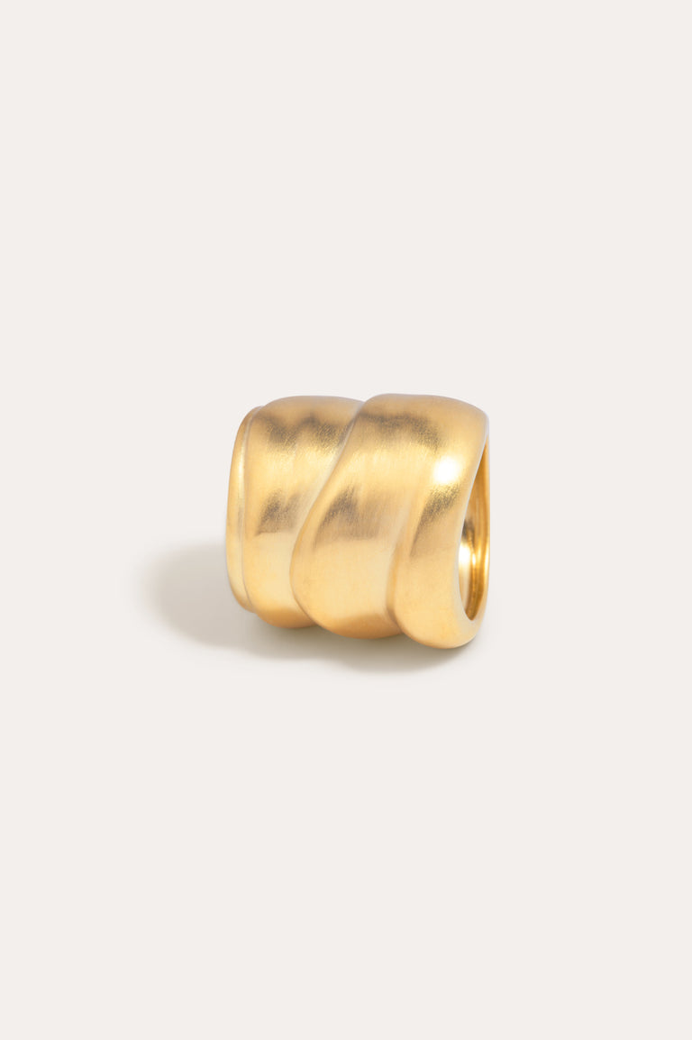 Estran - Bague plaquée or satiné