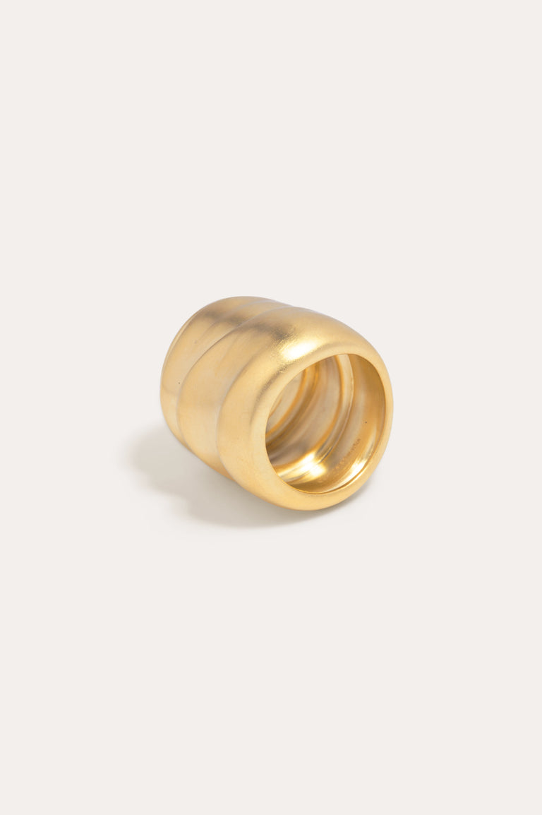 Estran - Bague plaquée or satiné