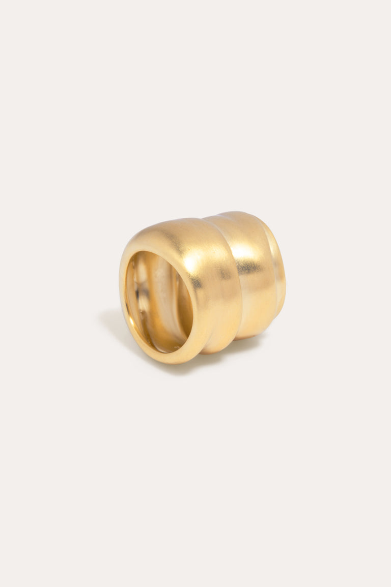 Estran - Bague plaquée or satiné