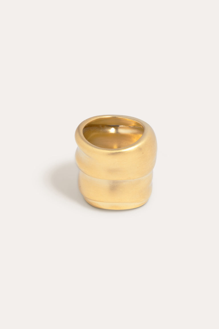 Estran - Bague plaquée or satiné