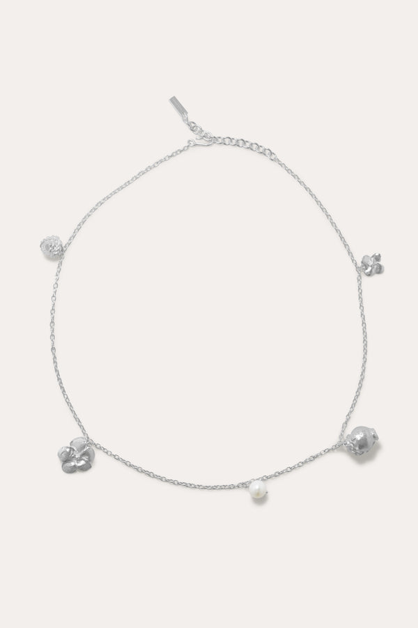 R2235 - Pearl and Silver Plated Necklace