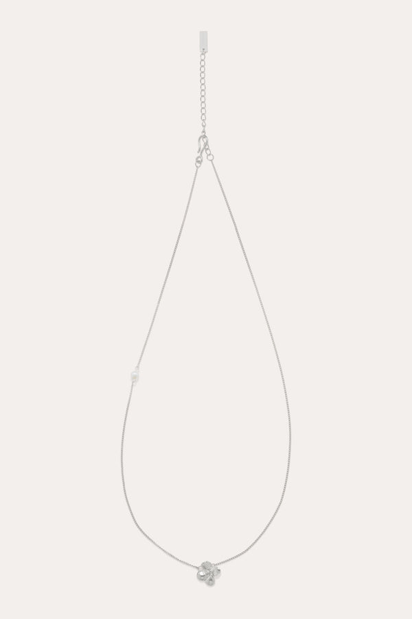 R2237 - Pearl and Silver Plated Necklace