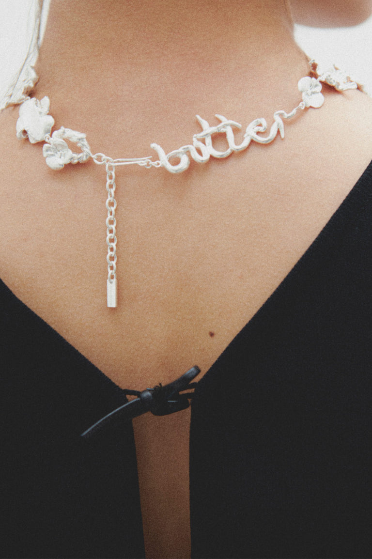 Time Passes Into Tributaries - Silver Plated Necklace