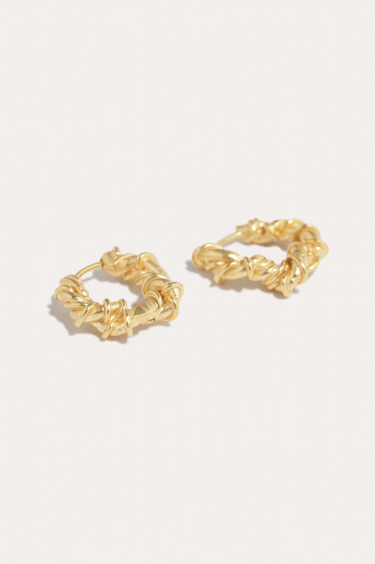 The Fates Were Interwoven - Gold Plated Earrings