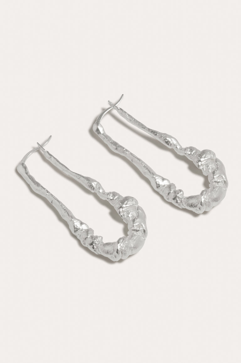 Dripstone - Silver Plated Earrings
