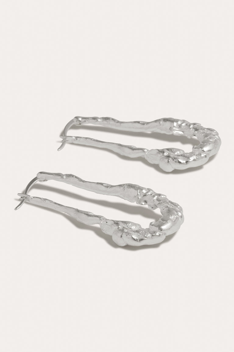Dripstone - Silver Plated Earrings