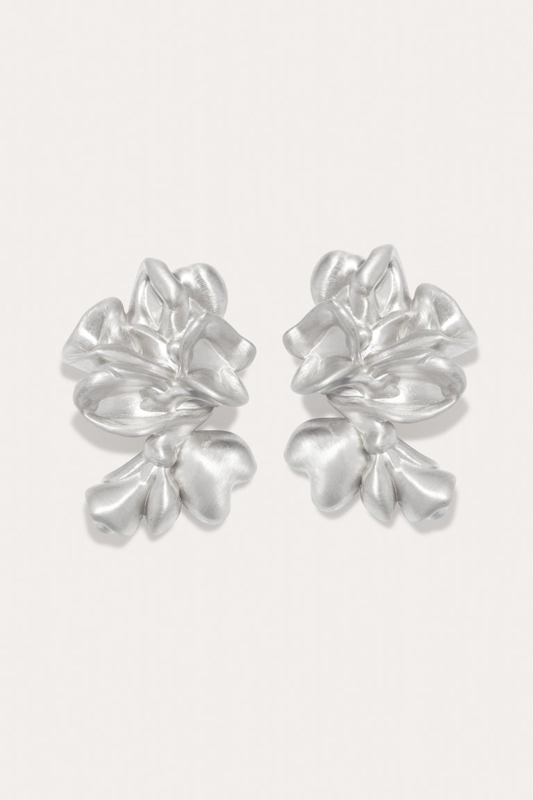 Oversized Splotch - Recycled Silver Earrings