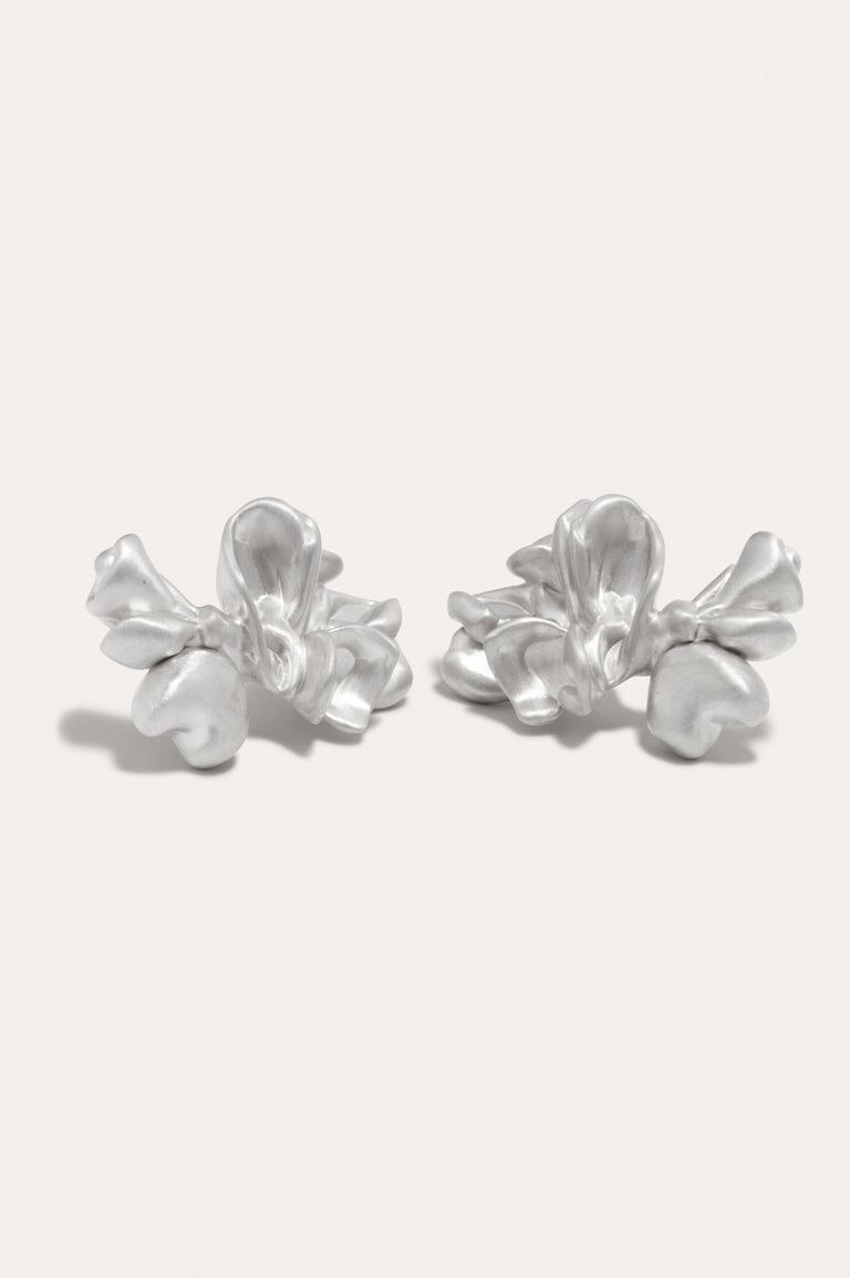 Oversized Splotch - Recycled Silver Earrings