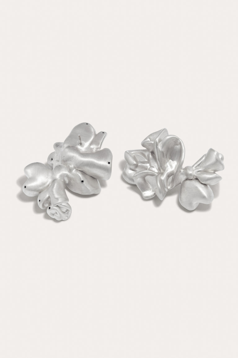 Oversized Splotch - Recycled Silver Earrings