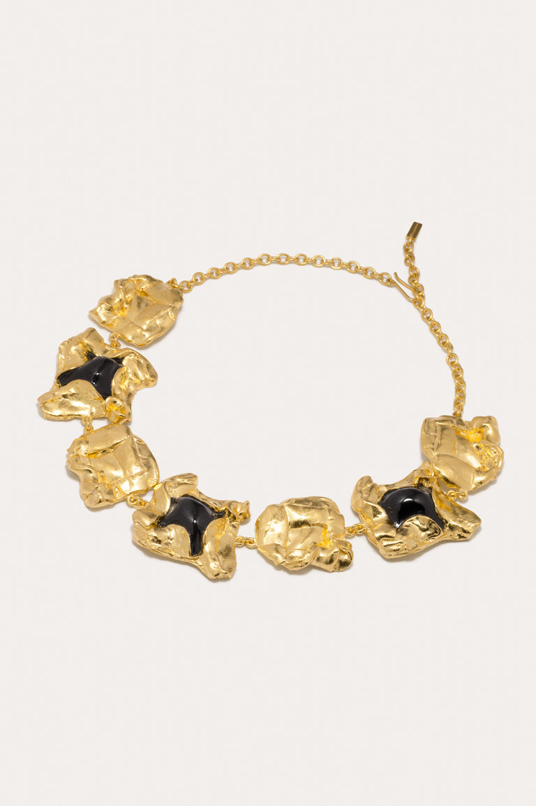Galileo - Black Resin and Gold Plated Necklace