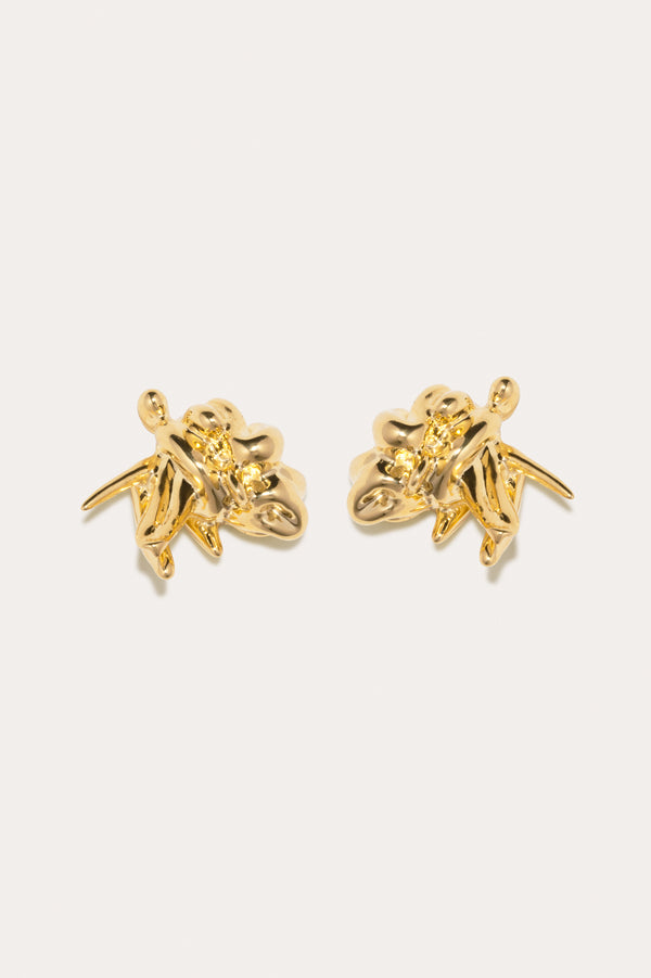 R2267 - Boucles d'oreilles plaqué or avec tige en argent