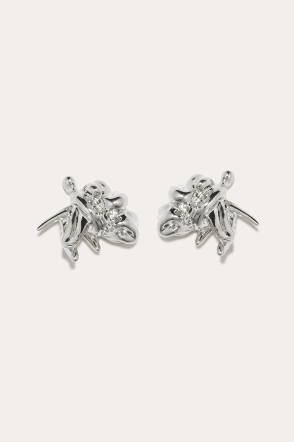 R2267 - Boucles d'oreilles plaquées argent avec tige en argent