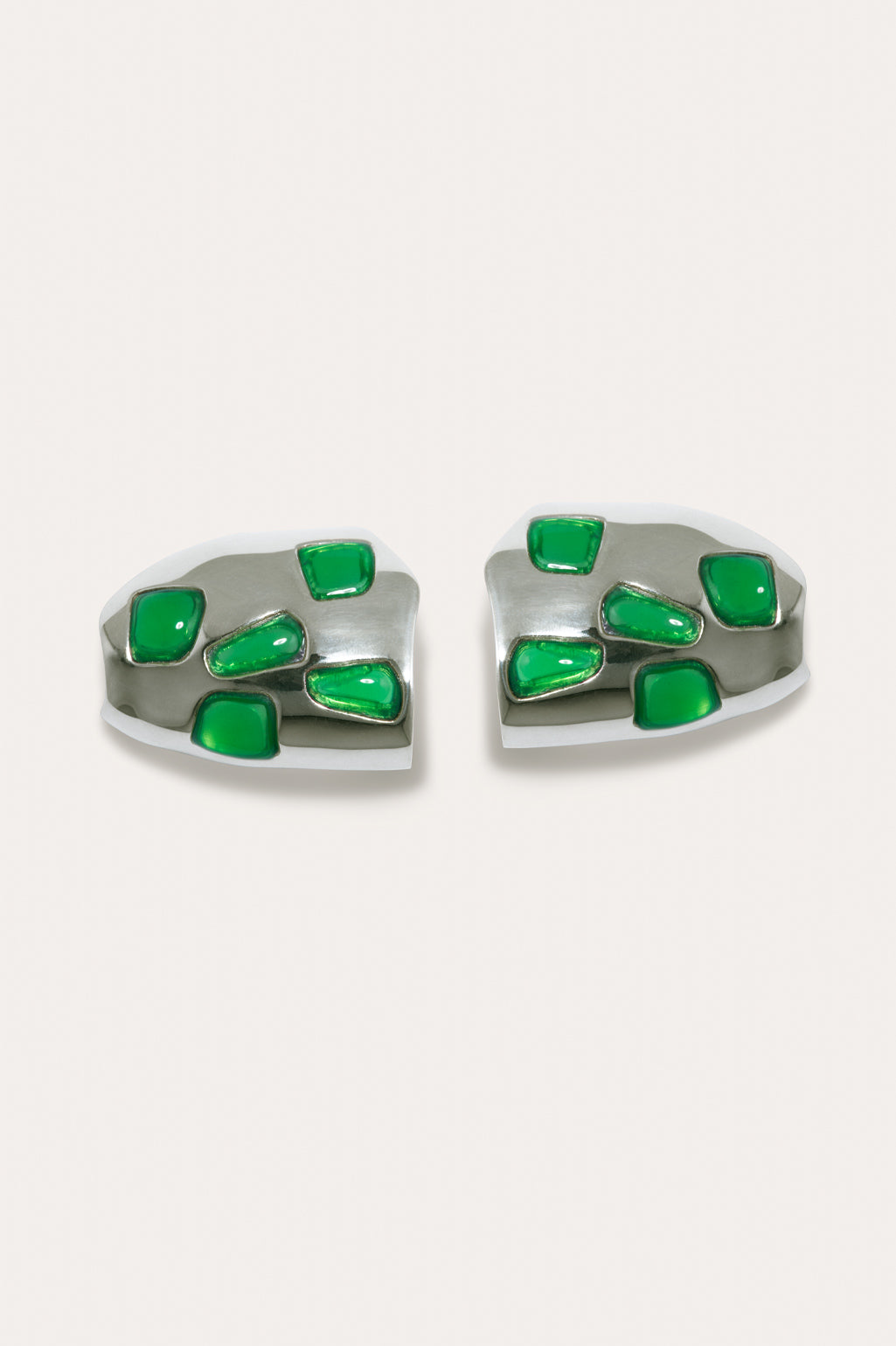 Cobblestones Resin Stone Silver Plated Earrings