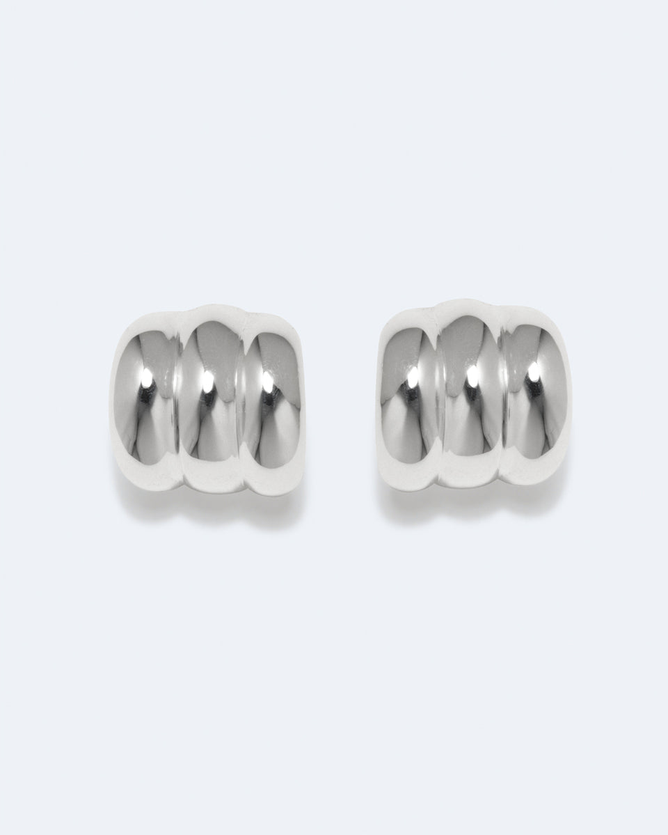 H93 - Boucles d'oreilles en résine verte et argent recyclé