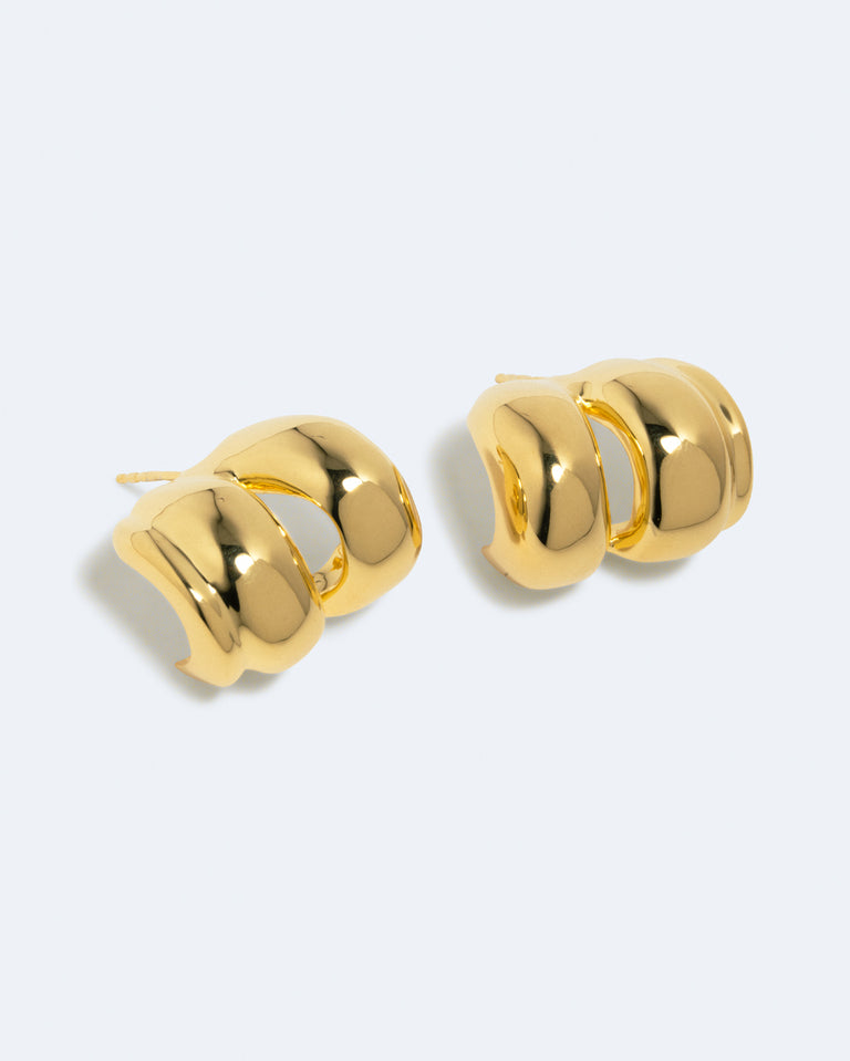 Cambered - Gold Plated Earrings