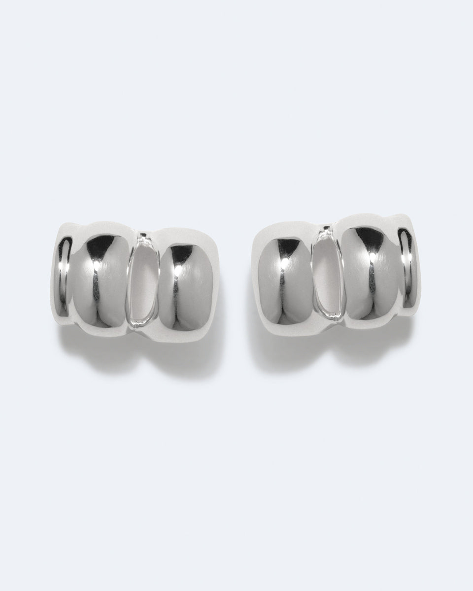 H93 - Boucles d'oreilles en résine verte et argent recyclé
