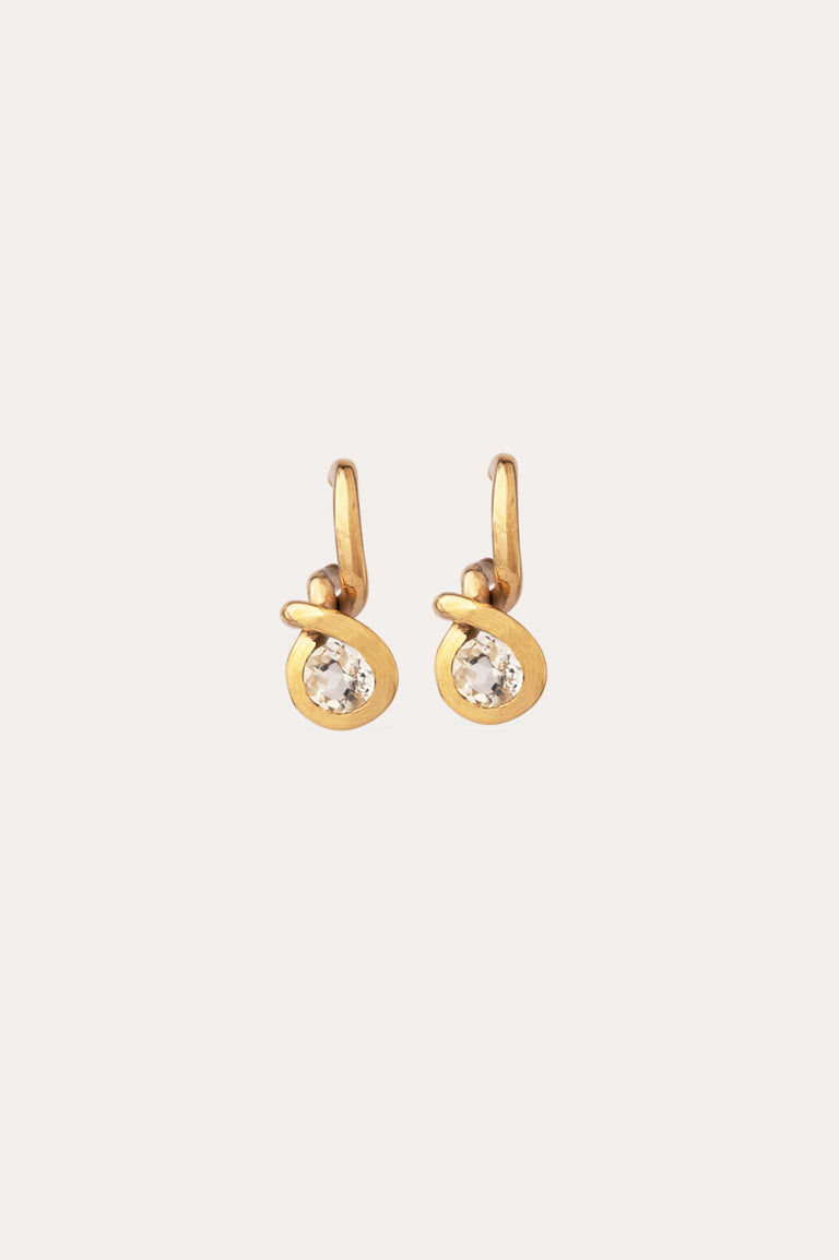 Le Gardien des Abeilles - Boucles d'oreilles topaze blanche et vermeil en or recyclé